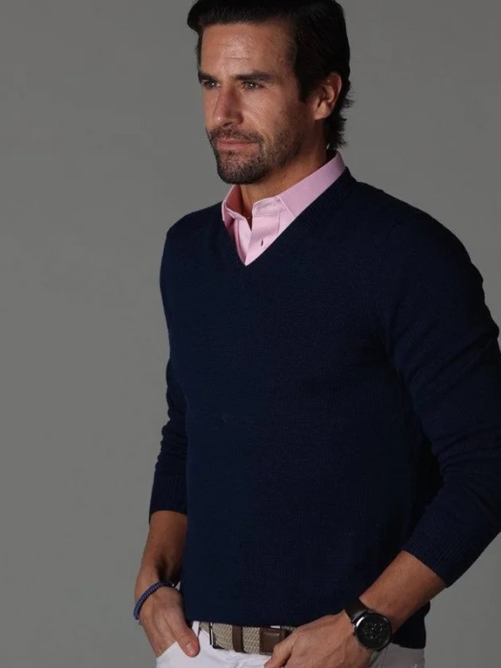 NWT Collars & Co. Semi-Spread Collar Polo Pink Men Size M Pink - Picture 5 of 6